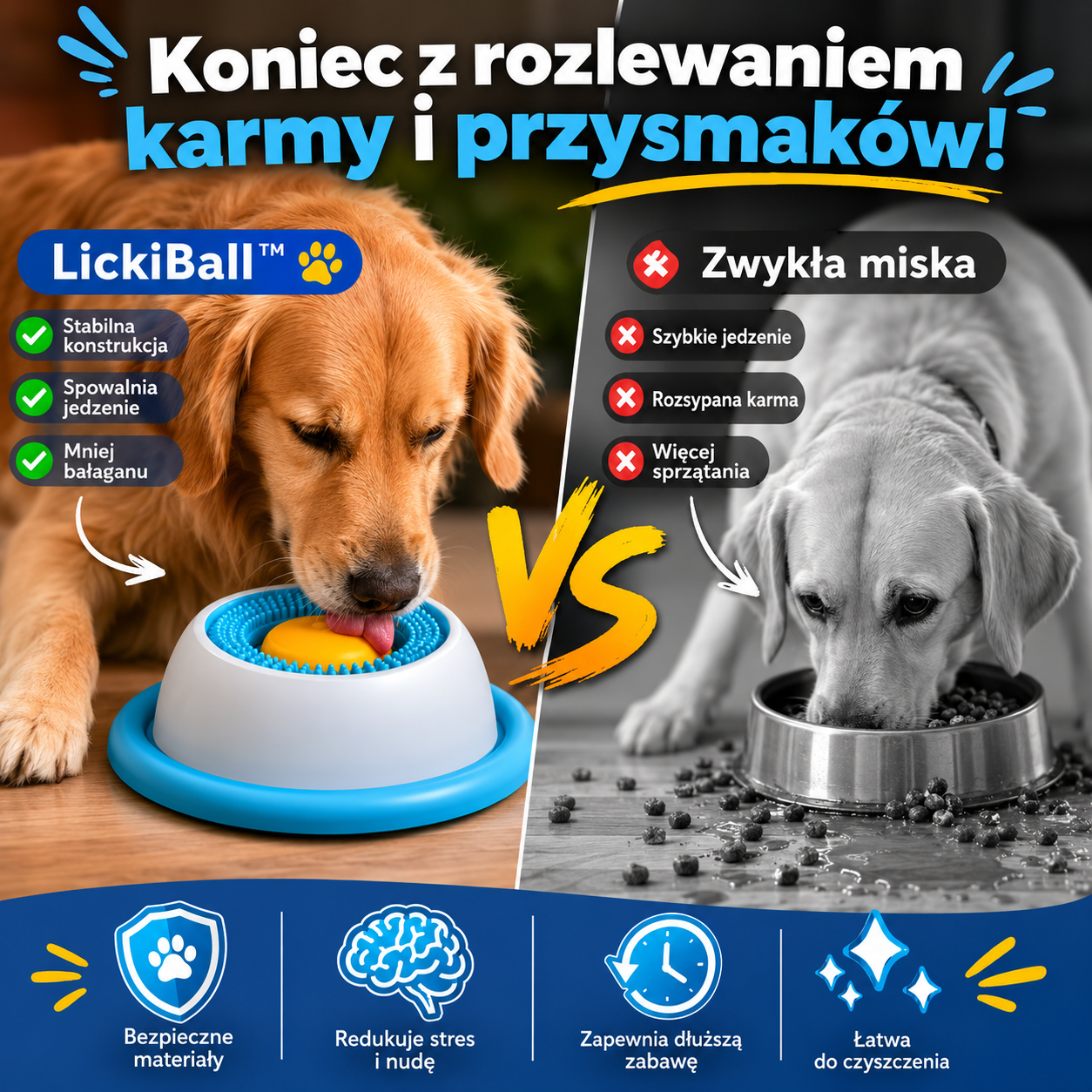 🐾 LickiBall - Interaktywna Miska do Lizania dla Psów i Kotów