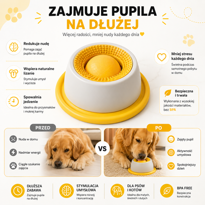 🐾 LickiBall - Interaktywna Miska do Lizania dla Psów i Kotów